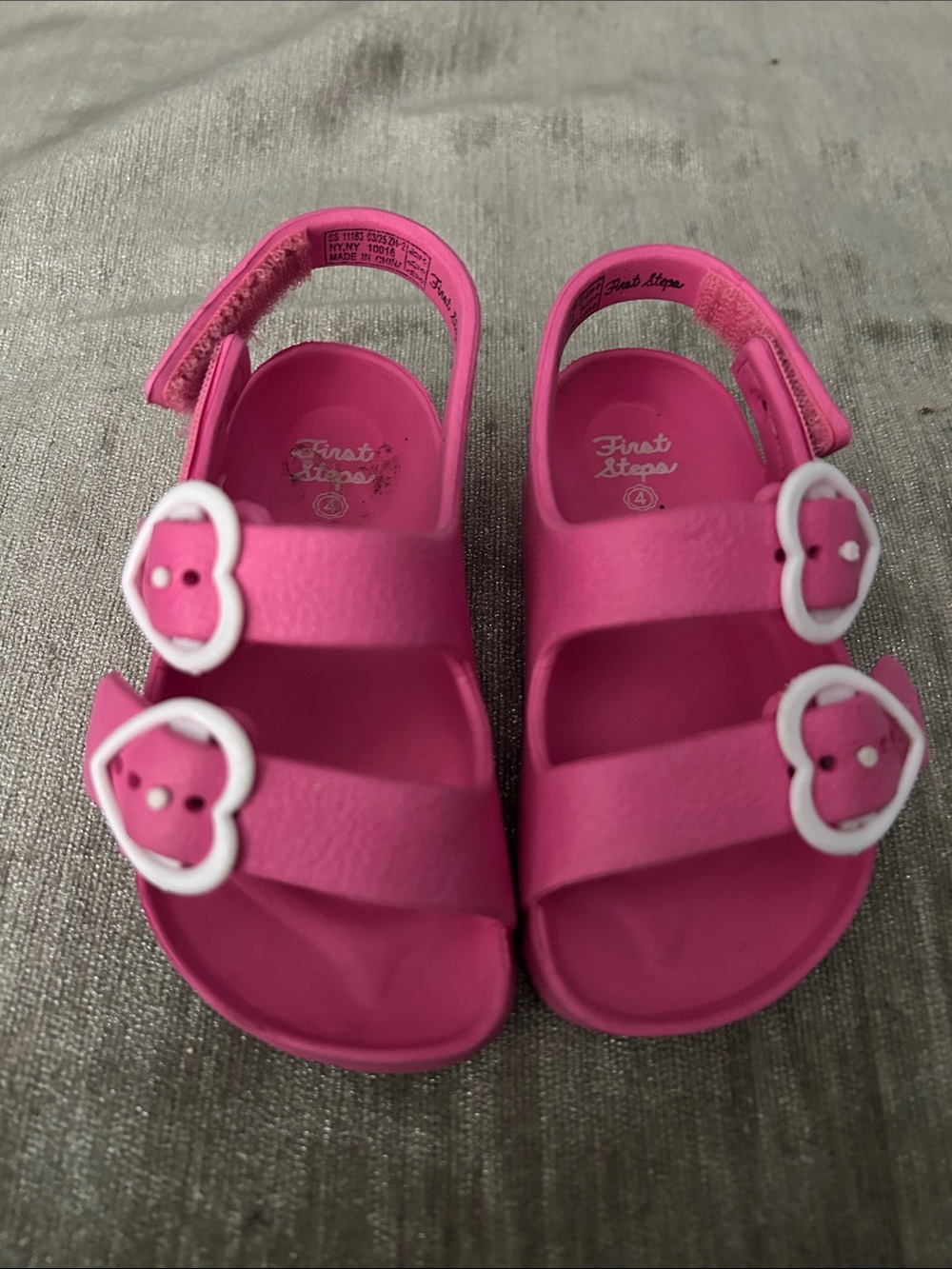 First Steps Bright Pink Toddler Adjustable Sandals